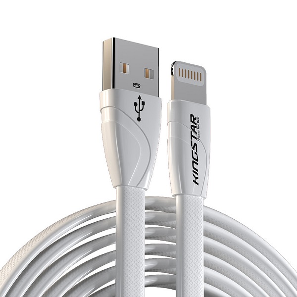 کابل تبدیل USB به لایتنینگ Lightning آیفون کینگ استار فلت مدل K112i طول 120 سانتی متر کد 140960