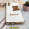 قاب گوشی Galaxy A04S سامسونگ طرح ژله ای مای کیس SWEET گلد لاین دور طلایی عروسکی سه بعدی محافظ لنز دار سفید کد 152