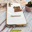 قاب گوشی Galaxy A04S سامسونگ طرح ژله ای مای کیس SWEET گلد لاین دور طلایی عروسکی سه بعدی محافظ لنز دار سفید کد 152