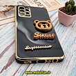 قاب گوشی Galaxy A32 4G سامسونگ طرح ژله ای مای کیس SWEET گلد لاین دور طلایی عروسکی سه بعدی محافظ لنز دار مشکی کد 811