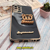 قاب گوشی Galaxy A52 4G - Galaxy A52 5G - Galaxy A52S سامسونگ طرح ژله ای مای کیس SWEET گلد لاین دور طلایی عروسکی سه بعدی محافظ لنز دار مشکی کد 1072