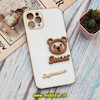 قاب گوشی iPhone 11 Pro آیفون طرح ژله ای مای کیس SWEET گلد لاین دور طلایی عروسکی سه بعدی محافظ لنز دار سفید کد 385