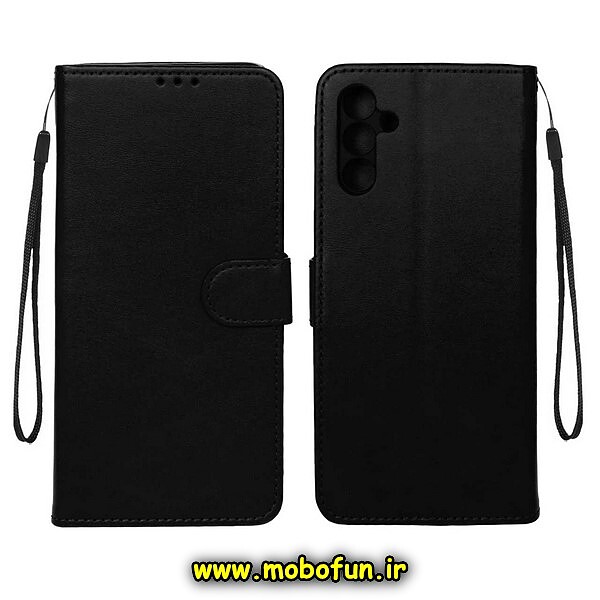 کیف گوشی Galaxy A34 5G سامسونگ مگنتی طرح چرم کتابی مشکی کد 74