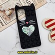 قاب گوشی Galaxy A53 5G سامسونگ سیلیکونی پاک کنی طرح گربه ای Lucky Cat آکواریومی پاپیت فیجت مشکی کد 604