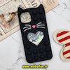 قاب گوشی iPhone 11 Pro Max آیفون سیلیکونی پاک کنی طرح گربه ای Lucky Cat آکواریومی پاپیت فیجت مشکی کد 522