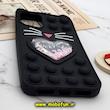 قاب گوشی iPhone 11 Pro Max آیفون سیلیکونی پاک کنی طرح گربه ای Lucky Cat آکواریومی پاپیت فیجت مشکی کد 522