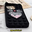 قاب گوشی iPhone 13 Pro آیفون سیلیکونی پاک کنی طرح گربه ای Lucky Cat آکواریومی پاپیت فیجت مشکی کد 365
