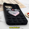 قاب گوشی iPhone 13 Pro Max آیفون سیلیکونی پاک کنی طرح گربه ای Lucky Cat آکواریومی پاپیت فیجت مشکی کد 499