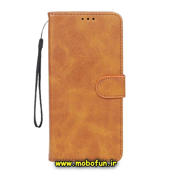 کیف گوشی Poco X4 Pro 5G شیائومی مگنتی طرح چرم کتابی عسلی کد 599
