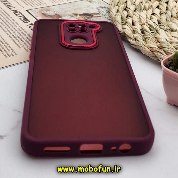 قاب گوشی Redmi Note 9 شیائومی پشت مات متال کیس دور سیلیکونی محافظ لنزدار زرشکی کد 464