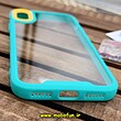 قاب گوشی iPhone X - iPhone XS آیفون اورجینال Pro Camera طرح پشت طلق شفاف دور سیلیکونی محافظ لنز دار سبزآبی کد 488