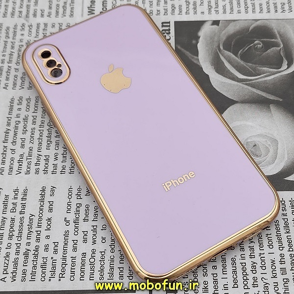 قاب گوشی iPhone XS Max آیفون طرح ژله ای مای کیس گلد لاین دور طلایی محافظ لنز دار یاسی کد 201