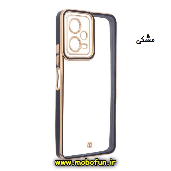 قاب گوشی Poco X5 شیائومی طرح الکتروپلیتینگ ژله ای شفاف اورجینال یونیک کیس Unique Case محافظ لنز دار مشکی کد 57