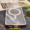 قاب گوشی Poco X5 شیائومی طرح الکتروپلیتینگ مگ سیفی ژله ای شفاف اورجینال یونیک کیس Unique Case محافظ لنز دار گلسی رزگلد کد 60