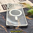 قاب گوشی Poco X5 شیائومی طرح الکتروپلیتینگ مگ سیفی ژله ای شفاف اورجینال یونیک کیس Unique Case محافظ لنز دار گلسی نقره ای کد 62