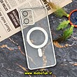 قاب گوشی Poco X5 شیائومی طرح الکتروپلیتینگ مگ سیفی ژله ای شفاف اورجینال یونیک کیس Unique Case محافظ لنز دار گلسی نقره ای کد 62