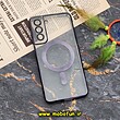 قاب گوشی Galaxy S21 FE سامسونگ طرح الکتروپلیتینگ مگ سیفی ژله ای شفاف اورجینال یونیک کیس Unique Case محافظ لنز دار گلسی مشکی کد 391