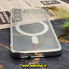قاب گوشی Galaxy S23 سامسونگ طرح الکتروپلیتینگ مگ سیفی ژله ای شفاف اورجینال یونیک کیس Unique Case محافظ لنز دار گلسی نقره ای کد 2