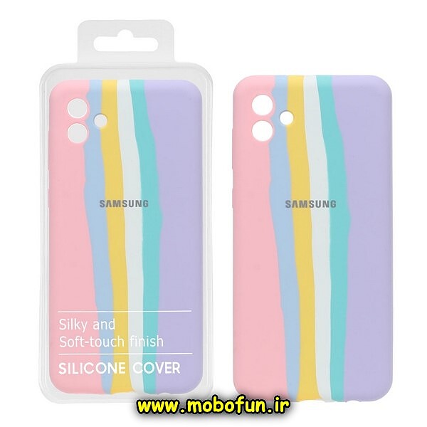 قاب گوشی Galaxy A04 - Galaxy M13 5G سامسونگ سیلیکونی اورجینال آبرنگی رنگین کمانی پاک کنی درجه یک زیربسته محافظ لنز دار کد 138