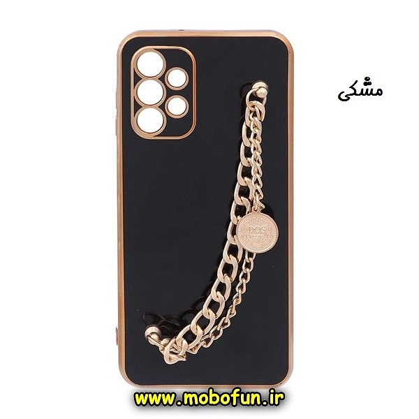قاب گوشی Galaxy A13 4G سامسونگ طرح مای کیس گلد لاین لاکچری دستبندی کارتیر محافظ لنز دار مشکی کد 595