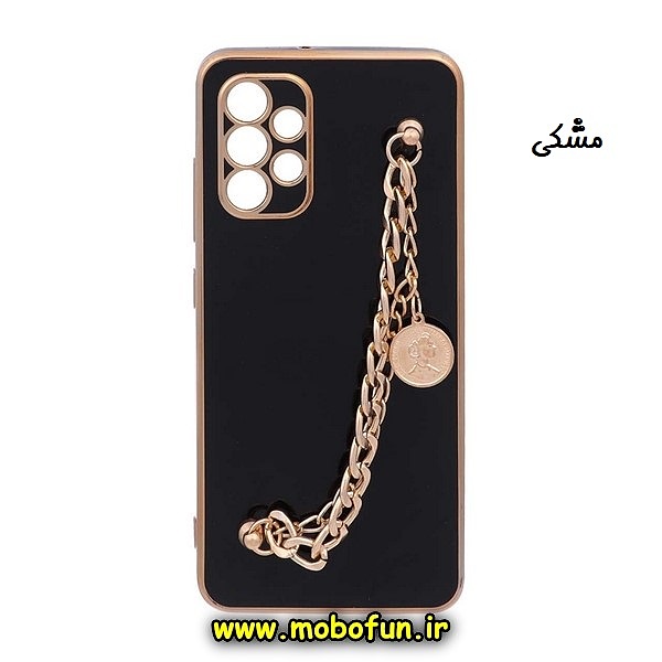قاب گوشی Galaxy A32 4G سامسونگ طرح مای کیس گلد لاین لاکچری دستبندی کارتیر محافظ لنز دار مشکی کد 828