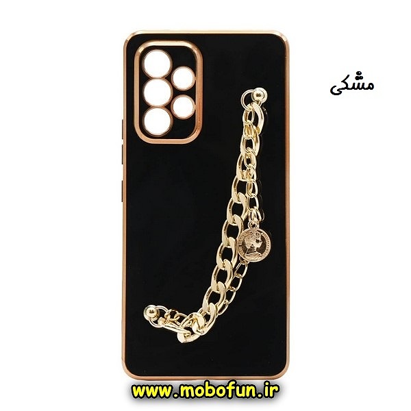 قاب گوشی Galaxy A53 5G سامسونگ طرح مای کیس گلد لاین لاکچری دستبندی کارتیر محافظ لنز دار مشکی کد 613