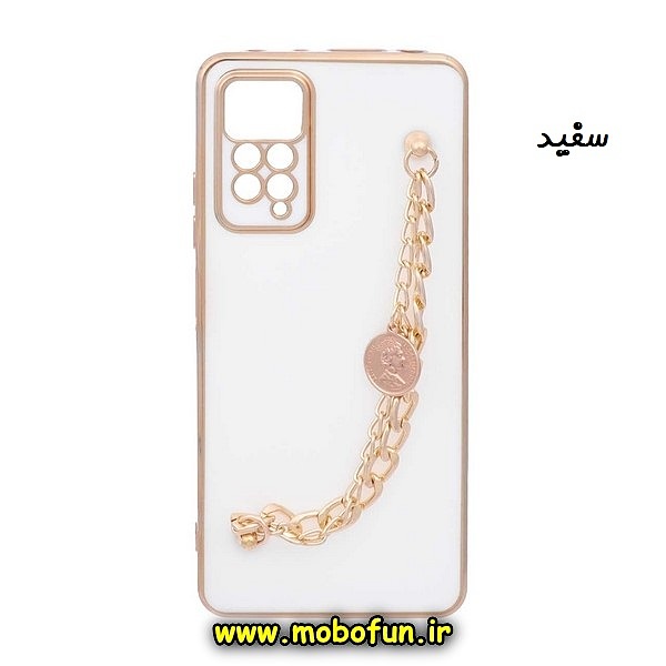 قاب گوشی Redmi Note 11 Pro 4G Global - Redmi Note 11 Pro 5G Global - Redmi Note 11E Pro 5G شیائومی طرح مای کیس گلد لاین لاکچری دستبندی کارتیر محافظ لنز دار سفید کد 512