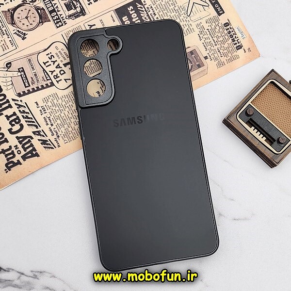قاب گوشی Galaxy S21 FE سامسونگ مدل PVD ضد خش پشت گلس شیشه ای محافظ لنز دار مشکی کد 392