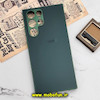 قاب گوشی Galaxy S22 Ultra سامسونگ مدل PVD ضد خش پشت گلس شیشه ای محافظ لنز دار سبز تیره کد 270