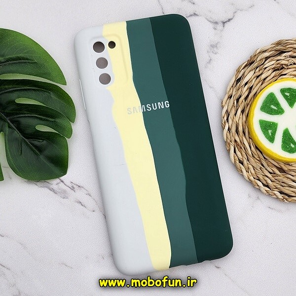 قاب گوشی Galaxy A02S - Galaxy A03S سامسونگ سیلیکونی اورجینال رنگین کمانی پاک کنی درجه یک زیربسته محافظ لنز دار کد 355