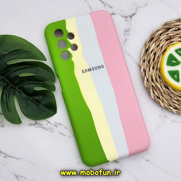 قاب گوشی Galaxy A13 4G سامسونگ سیلیکونی اورجینال رنگین کمانی پاک کنی درجه یک زیربسته محافظ لنز دار کد 604