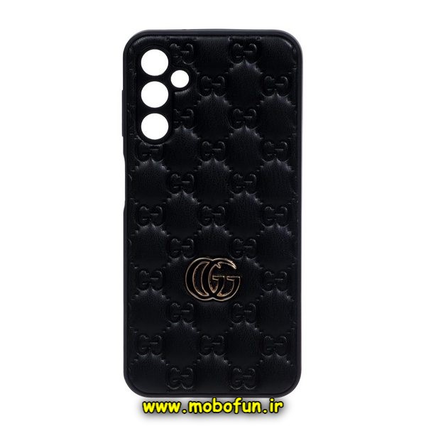 قاب گوشی Galaxy A14 4G - Galaxy A14 5G سامسونگ طرح دار پافر چرمی محافظ لنز دار گوچی GUCCI مشکی کد 130