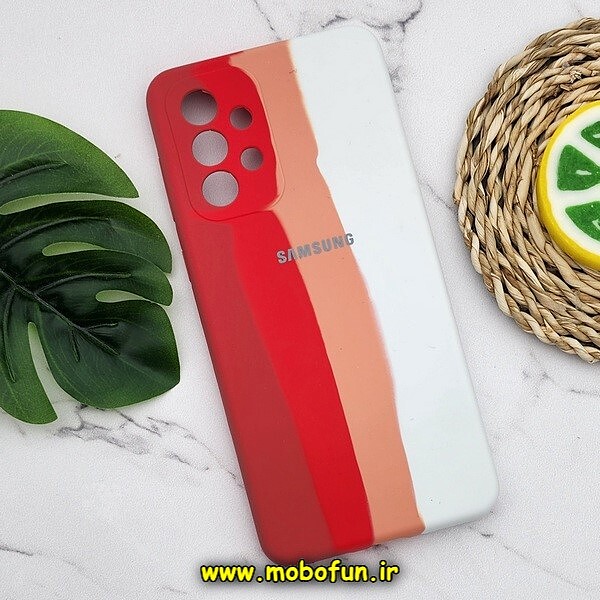 قاب گوشی Galaxy A33 5G سامسونگ سیلیکونی اورجینال رنگین کمانی پاک کنی درجه یک زیربسته محافظ لنز دار کد 437
