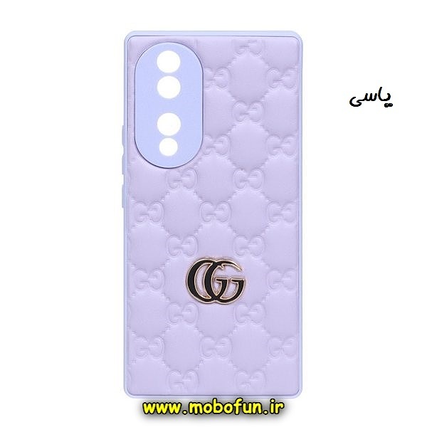 قاب گوشی Honor 70 5G آنر طرح دار پافر چرمی محافظ لنز دار گوچی GUCCI یاسی کد 14