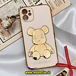 قاب گوشی iPhone 11 آیفون طرح ژله ای مای کیس خرس طلایی تدی برجسته POWER BEAR محافظ لنز دار گلبهی کد 518