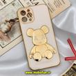 قاب گوشی iPhone 12 Pro آیفون طرح ژله ای مای کیس خرس طلایی تدی برجسته POWER BEAR محافظ لنز دار گلبهی کد 770