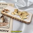 قاب گوشی iPhone 12 Pro آیفون طرح ژله ای مای کیس خرس طلایی تدی برجسته POWER BEAR محافظ لنز دار گلبهی کد 770
