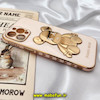قاب گوشی iPhone 12 Pro Max آیفون طرح ژله ای مای کیس خرس طلایی تدی برجسته POWER BEAR محافظ لنز دار گلبهی کد 603