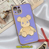 قاب گوشی iPhone 13 آیفون طرح ژله ای مای کیس خرس طلایی تدی برجسته POWER BEAR محافظ لنز دار یاسی کد 454