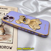 قاب گوشی iPhone 13 آیفون طرح ژله ای مای کیس خرس طلایی تدی برجسته POWER BEAR محافظ لنز دار یاسی کد 454