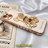 قاب گوشی iPhone 13 آیفون طرح ژله ای مای کیس خرس طلایی تدی برجسته POWER BEAR محافظ لنز دار گلبهی کد 455