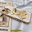 قاب گوشی iPhone 13 Pro آیفون طرح ژله ای مای کیس خرس طلایی تدی برجسته POWER BEAR محافظ لنز دار گلبهی کد 373