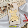 قاب گوشی iPhone 13 Pro آیفون طرح ژله ای مای کیس خرس طلایی تدی برجسته POWER BEAR محافظ لنز دار گلبهی کد 373