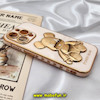 قاب گوشی iPhone 14 Pro آیفون طرح ژله ای مای کیس خرس طلایی تدی برجسته POWER BEAR محافظ لنز دار گلبهی کد 146