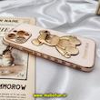 قاب گوشی iPhone 14 Pro Max آیفون طرح ژله ای مای کیس خرس طلایی تدی برجسته POWER BEAR محافظ لنز دار گلبهی کد 183