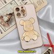 قاب گوشی iPhone 14 Pro Max آیفون طرح ژله ای مای کیس خرس طلایی تدی برجسته POWER BEAR محافظ لنز دار گلبهی کد 183