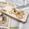 قاب گوشی iPhone X - iPhone XS آیفون طرح ژله ای مای کیس خرس طلایی تدی برجسته POWER BEAR محافظ لنز دار گلبهی کد 494
