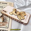 قاب گوشی iPhone X - iPhone XS آیفون طرح ژله ای مای کیس خرس طلایی تدی برجسته POWER BEAR محافظ لنز دار گلبهی کد 494