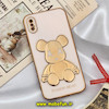 قاب گوشی iPhone X - iPhone XS آیفون طرح ژله ای مای کیس خرس طلایی تدی برجسته POWER BEAR محافظ لنز دار گلبهی کد 494