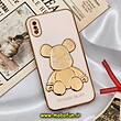 قاب گوشی iPhone X - iPhone XS آیفون طرح ژله ای مای کیس خرس طلایی تدی برجسته POWER BEAR محافظ لنز دار گلبهی کد 494